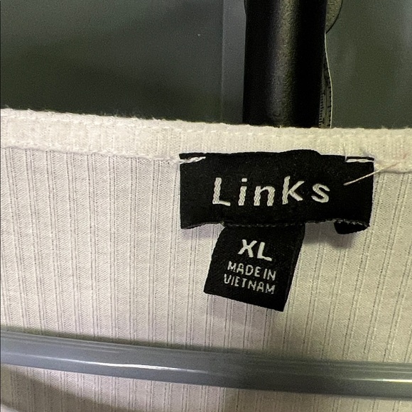 Link Cream Ribbed Boatneck Top with Grommet Tie & Tiered Ruffle Sleeves - Picture 2 of 6